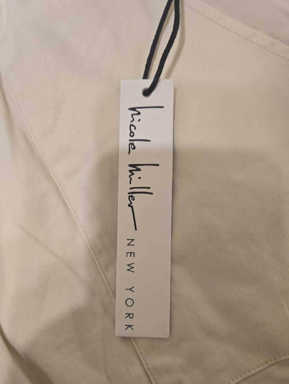 ⛱️Nicole Miller Cream Drawstring Elastic Waist Pants - Picture 5 of 11